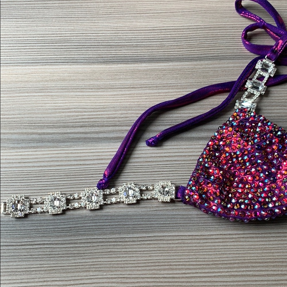 Purple Rhinestone Bikini Set - Picture 3 of 13